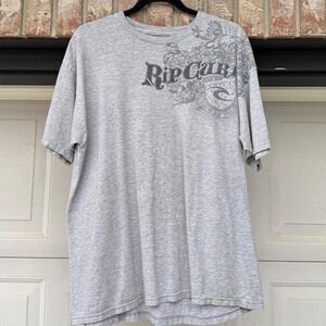 RIP CURL HEATHER GREY Y2K "WAVES" GRAPHIC TEE